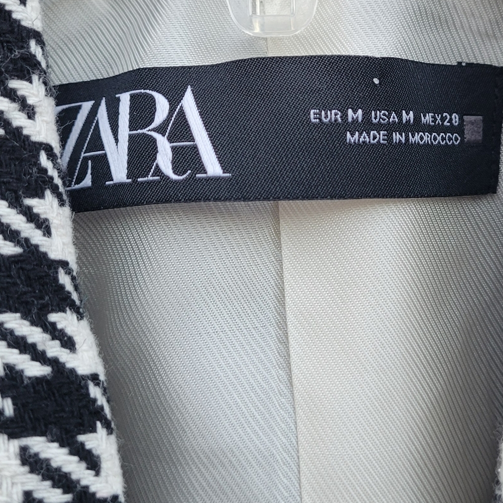 Zara Double Breasted Gold Button Houndstooth Blaz… - image 7